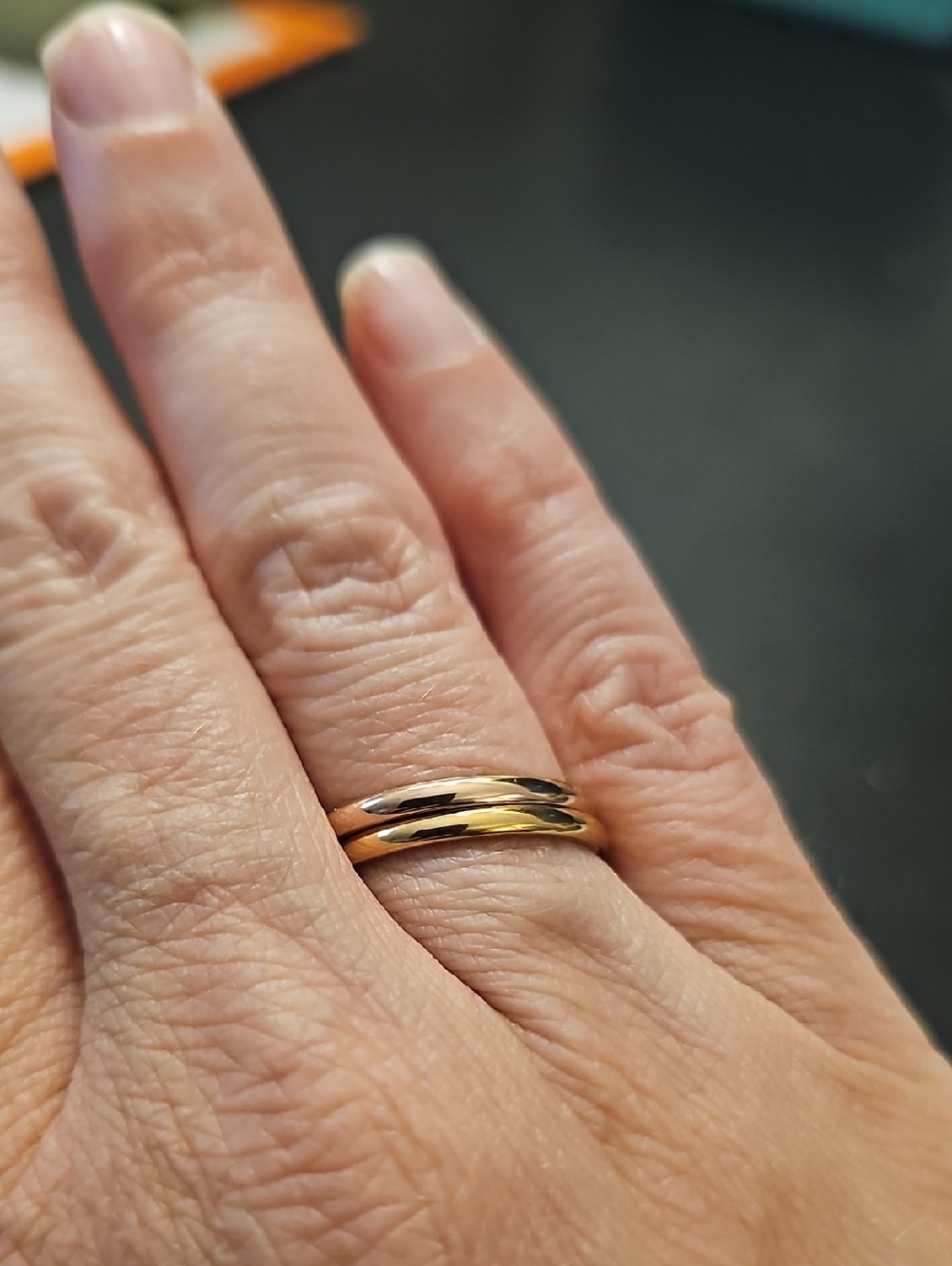 Two-Tone Women's Stackable Ring - Gold & Silver